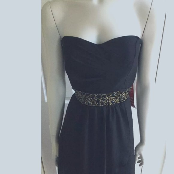 Trixxi Black Strapless Formal Lined Dress Size JR XL 13/14 NWT - Picture 5 of 6